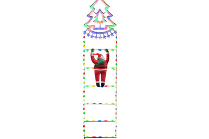 1.7M 160 LEDs Christmas Ladder Lights with Santa Claus Xmas Giant Climbing String Lights Decorative Outdoor Yard Led Ornaments-Christmas tree