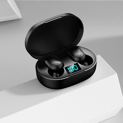 Bluetooth 5.1 Wireless Earbuds with LED Display IPX4 Waterproof Headphones-Black