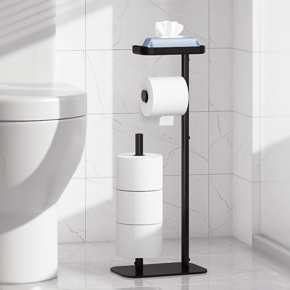 Standing Toilet Paper Holder Stand with Phone Holder Tissue Roll Rack Bathroom Accessories