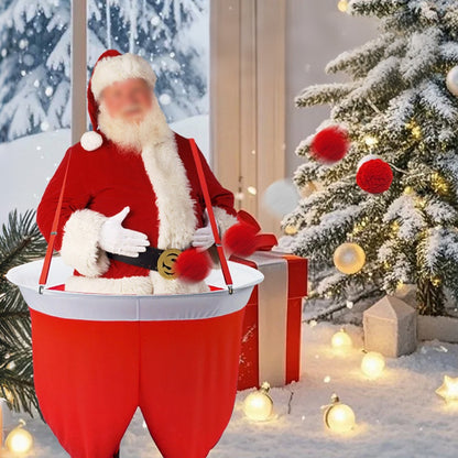 Santa Pants Toss Game with 20 Pom Balls Hat Wearable Christmas Throwing Target Game