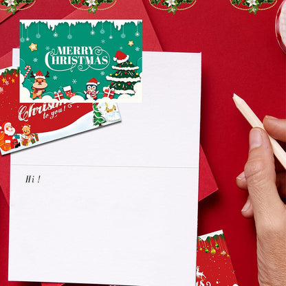 24 Pcs Christmas Greeting Cards with Envelopes Xmas Greeting Blank Cards for Handwritten Messages