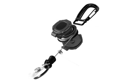 Heavy Duty Retractable ID Badge Holder Keychain Black