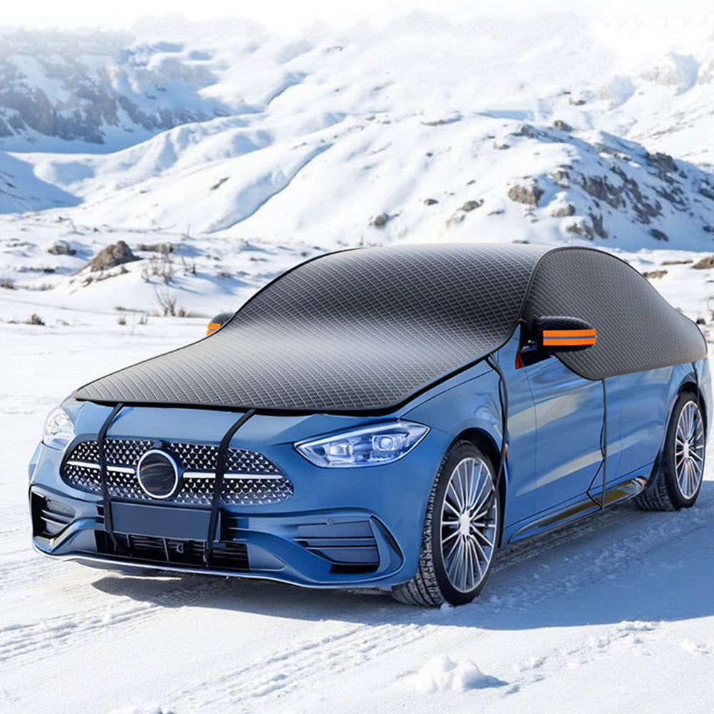 Oxford Fabric Car Windshield Cover Snow Ice Protector with Reflective Strips for Winter