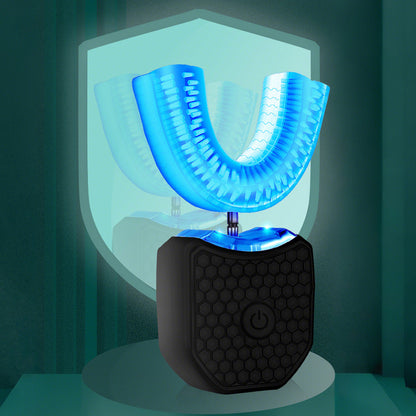 Rechargeable U-Shaped Electric Toothbrush Set for Daily Oral Care-Black