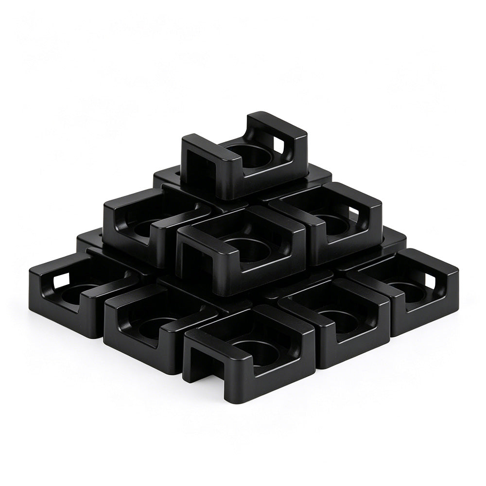 500 PCS Cable Tie Base Nylon Saddle Mount-Black