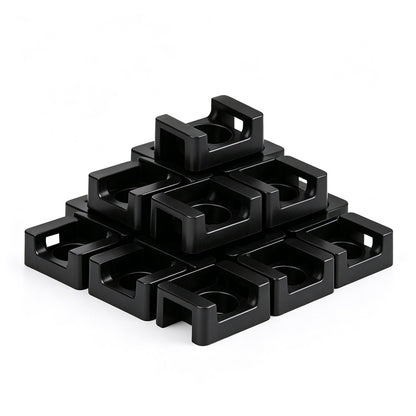 500 PCS Cable Tie Base Nylon Saddle Mount-Black