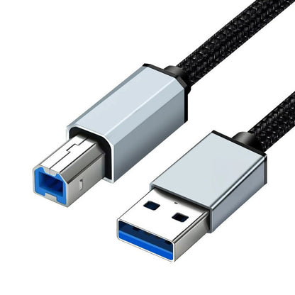 USB to USB 2.0 Printer Cable 1.5m Braided Cord for Scanner