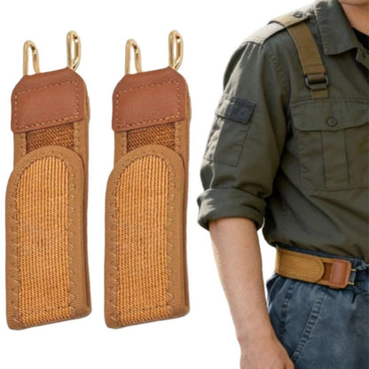 2Pcs Elastic Belt Adjustable No Buckle Belt for Daily Use-Brown