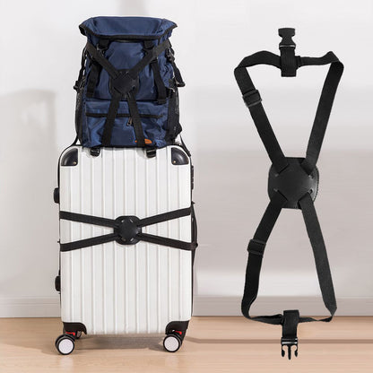 2 Piece Adjustable Elastic Luggage Strap - Black