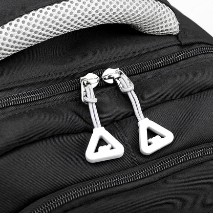 Solid Nylon Backpack Teenage Girls School Shoulder Bag Black