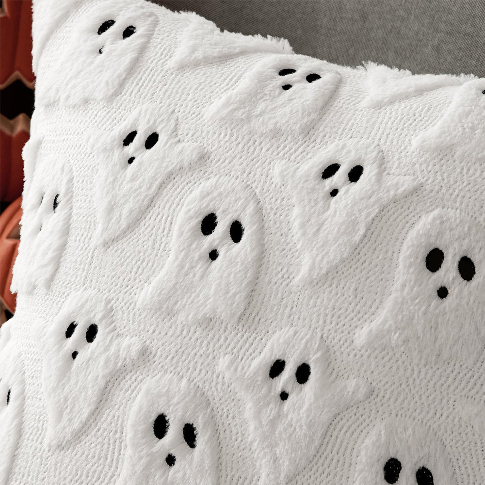 2 Pack Halloween Ghost Pillow Covers Plush Cushion Covers