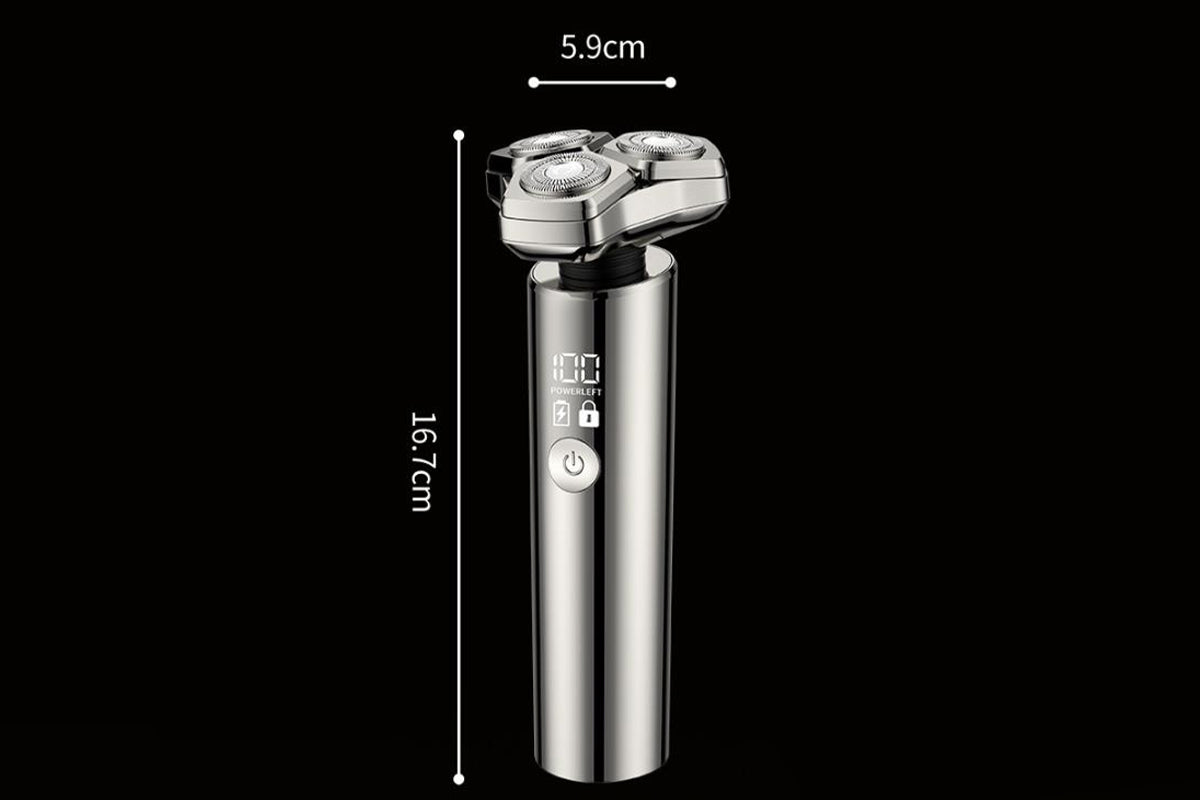 4 in1 Electric Razor Men High-Speed Motor Waterproof Shaver for Face Nose-Silver