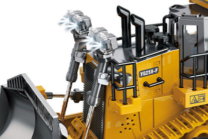 9 Channel 2.4GHz RC Bulldozer Toy Track Type Tractor Toys With Lights And Sound Construction Play Toys