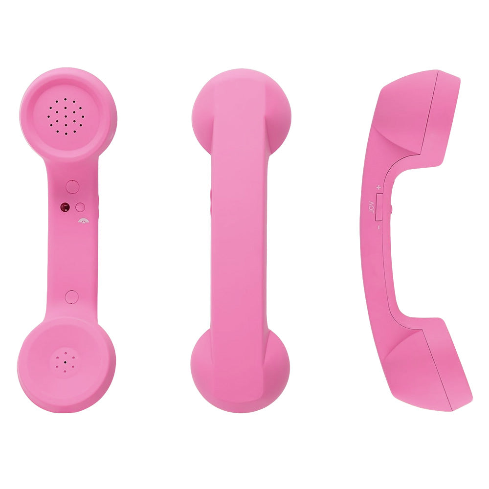 Retro Type C Wired Phone Handset with Microphone for Phones Computers - Pink