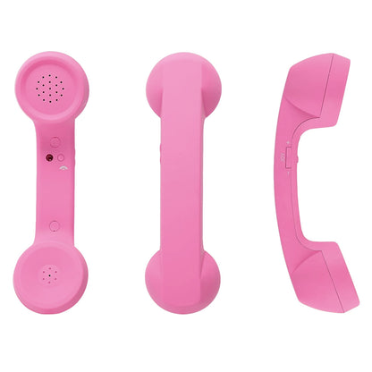 Retro Type C Wired Phone Handset with Microphone for Phones Computers - Pink