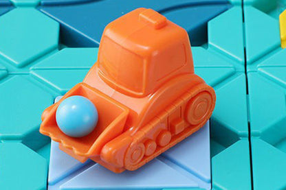 Toy STEM Board Game Logic Road Builder Brain Teasers Puzzles-1 Bulldozer and 3 Balls Type