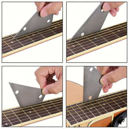 2Pcs Stainless Steel Guitar Neck Straight Edge Tool Set and Fret Rocker Luthier