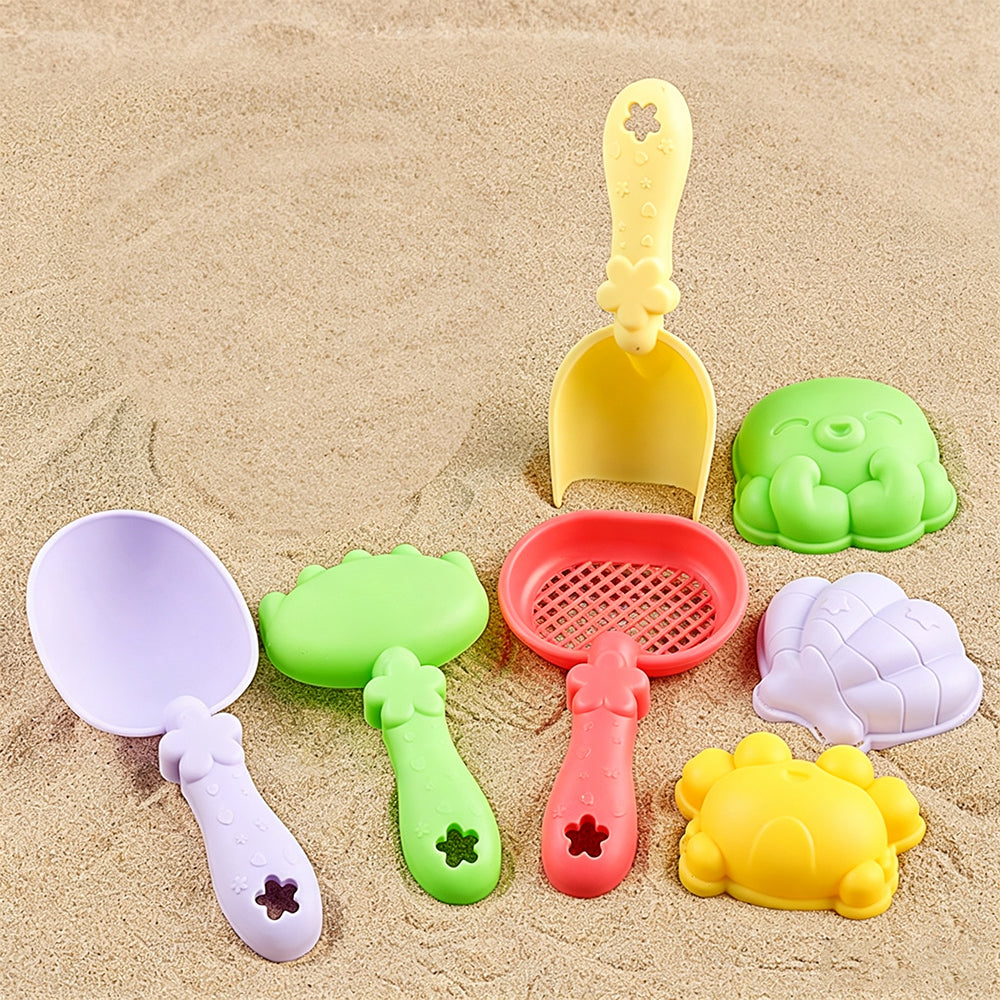 17 Piece Set Beach Toy Set with Foldable Sand Bucket- Green