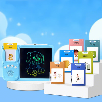 Talking Flash Cards Toys 510 Words with Drawing Tablet for Boys Girls-Blue