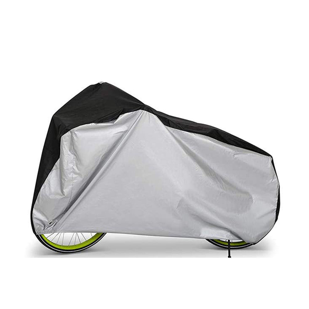 Outdoor Bike Cover Waterproof Electric Motorcycle Covers Rain Sun UV Dust Proof with Lock Hole Silver and Black