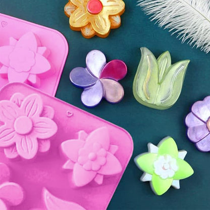 3 Pack Flower Soap Mold Silicone Baking Molds