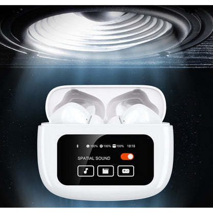 Wireless Earbuds Bluetooth Headphones with ANC Noise Cancelling and LED Display Case-White