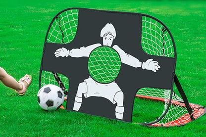 2-in-1 Portable Foldable Soccer Goal with Detachable Target-Red
