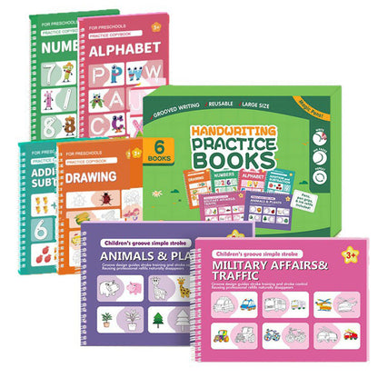 Magic Handwriting Practice Copybooks with Pens Reusable Grooved Books
