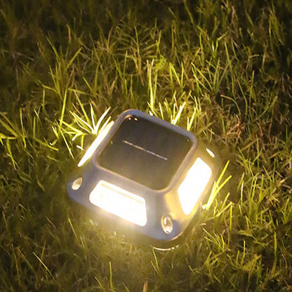 4Pcs 8LED Solar Powered Deck Lights Garden Path Wall Lamp -Warm White