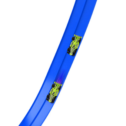 5-Meter Flexible Race Car Ramp Track Toy Set with Suction Cups Blue Outdoor Indoor