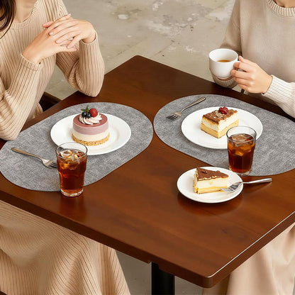6Pcs Faux Leather Placemats Waterproof Heat Resistant Washable Table Mats