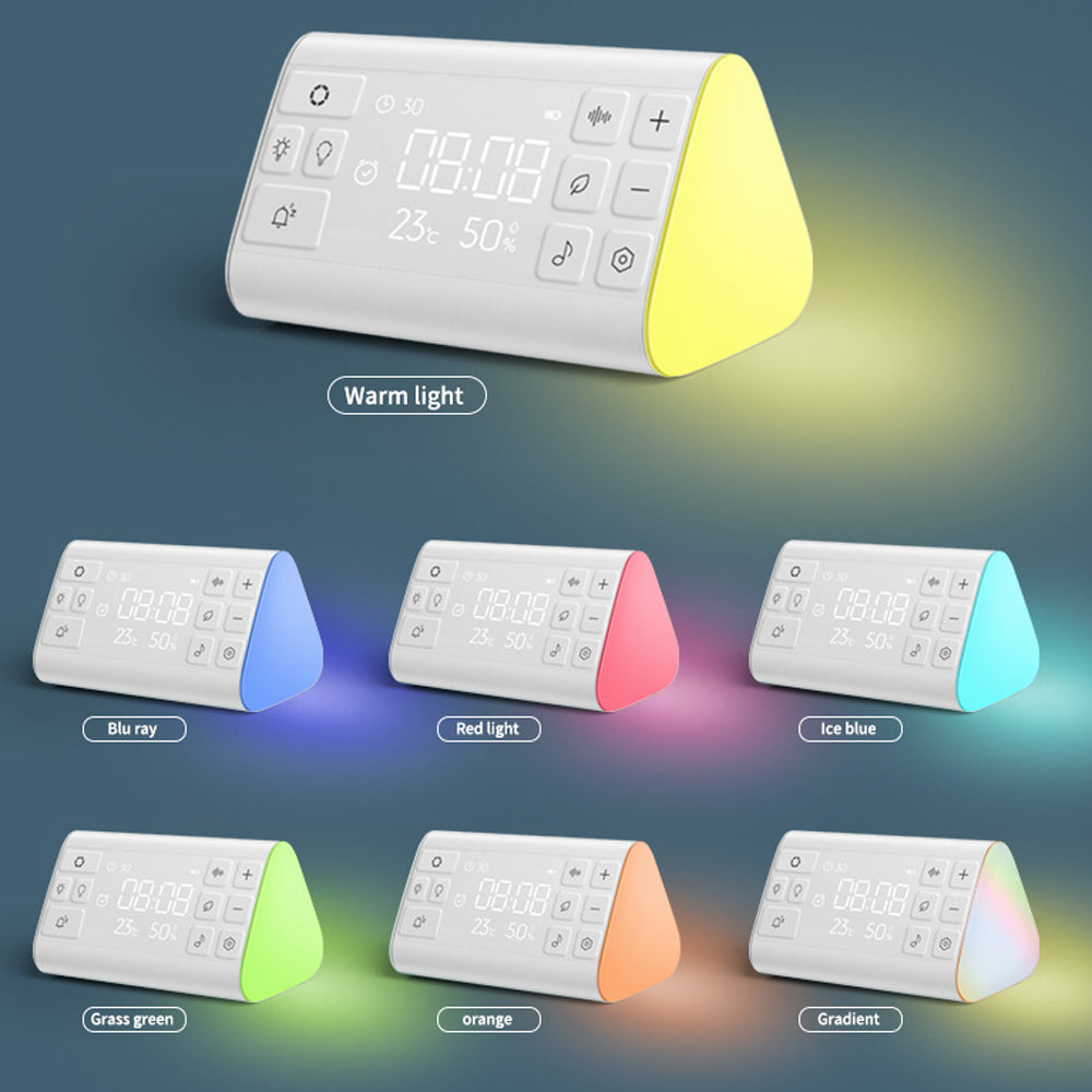 Sound Machine with 35 Soothing Sounds 7 Colors Night Light White Noise Machine with Time Temperature and Humidity Display