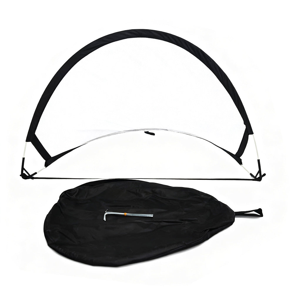 Portable Pop-Up Soccer Goal Set with 3 Ground Pegs and Carry Storage Bag Black