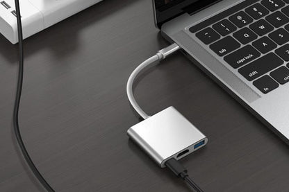 2Pcs 3 in 1 USB-C to HDMI Adapter Docking Station with USB 3.0 Ports for MacBook Lenovo