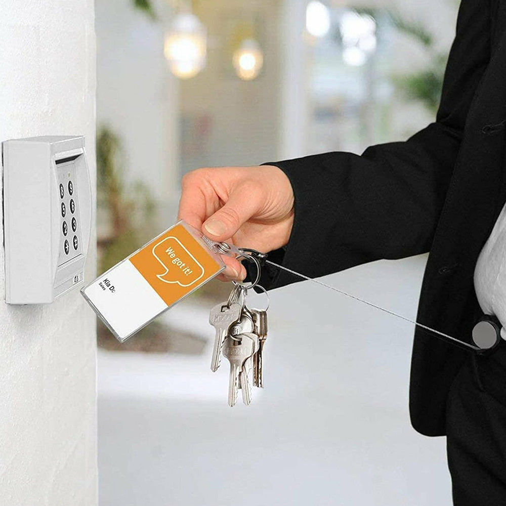 3 in 1 Retractable Key Chain Badge Holder ID Card Set for Keys Whistle