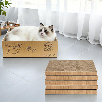 5Pcs Cat Scratcher Cardboard Box Cat Scratching Pad for Indoor Cats and Kitten