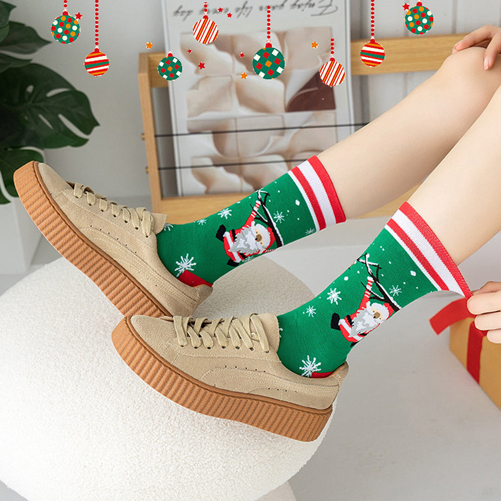 4 Pairs of Christmas Socks Funny Cotton Socks Style 1