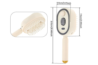 Mist Spray Cushion Comb Electric Steam Hair Brush - Beige