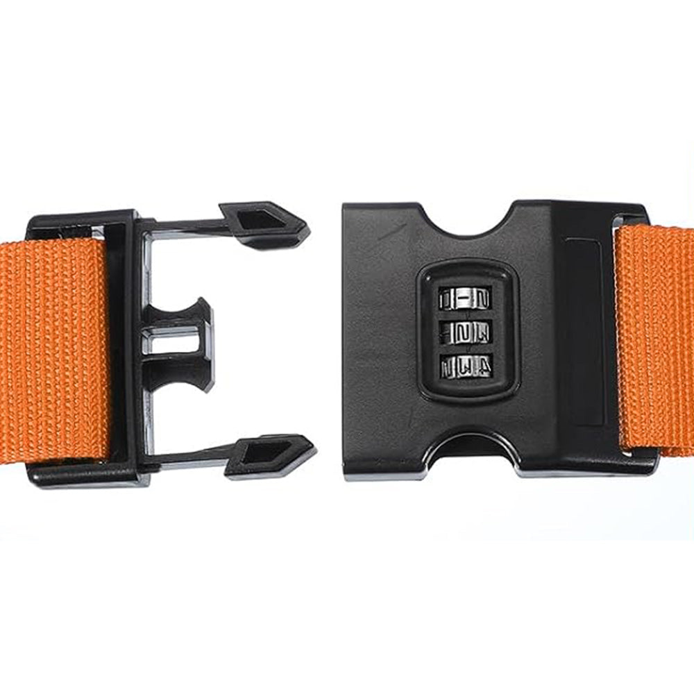 200cm Cross Packing Luggage Strap with Combination Lock - Orange