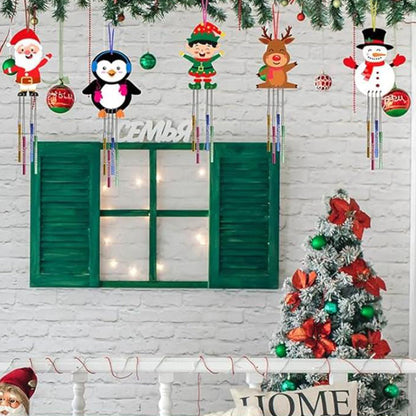 3D Wooden Wind Chime Craft Kit for Kids DIY Wind Chimes Decorative Ornament Christmas Style