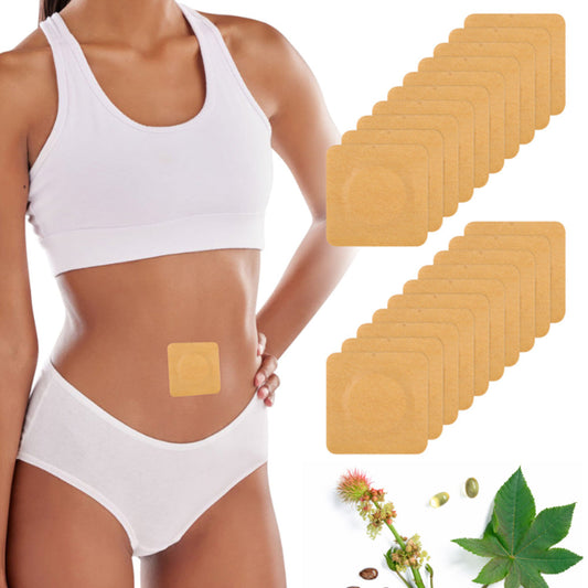 100PCS Disposable Castor Oil Patches Self-Adhesive Castor Oil Pack for Belly Button Waist Knee