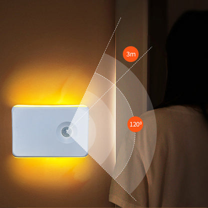 4Pcs Motion Sensor Night Light Stair Lights Indoor for Hallway Stairway-Warm White