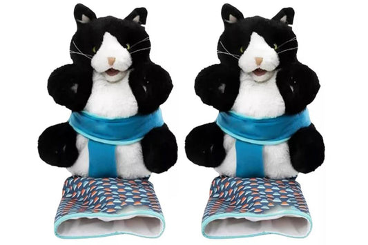 2Pcs Wrestler Cats Puppet Glove Interactive Wrestling Toy Training Exercise for Cats Color Random Pick