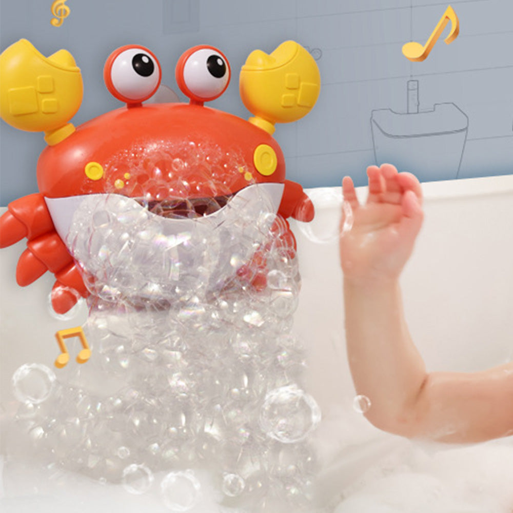 Crab Bubble Machine Bath Toy ¨C With Music for Kids and Toddlers Bath Time Fun Red