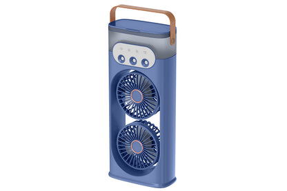 Tower Cooling Fans Standing Desk Fan with 3 Speeds and Light for Bedroom-Blue