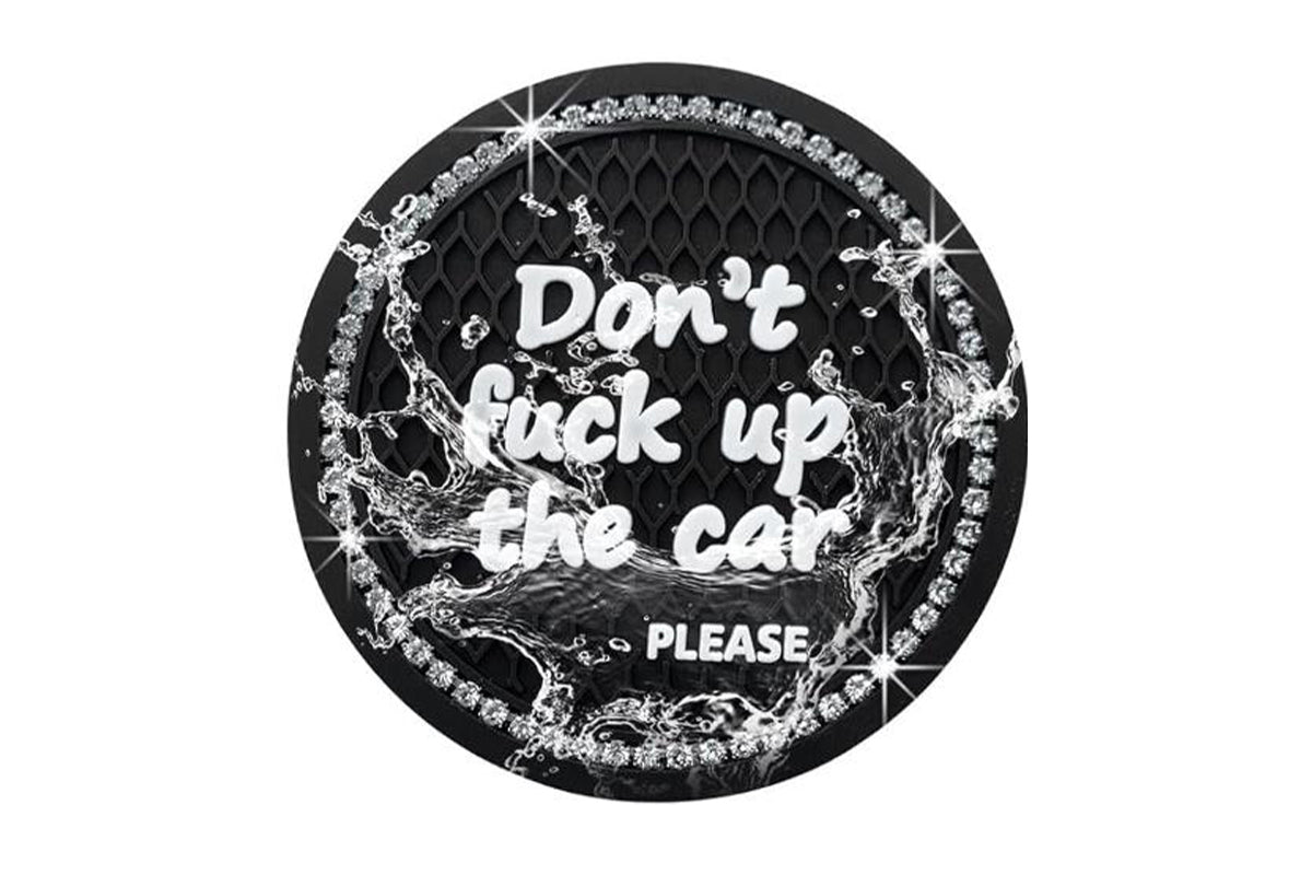 4Pcs Bling Cup Holder Coasters Auto Cup Holder Inserts Anti-Slip for Women Girls -Black