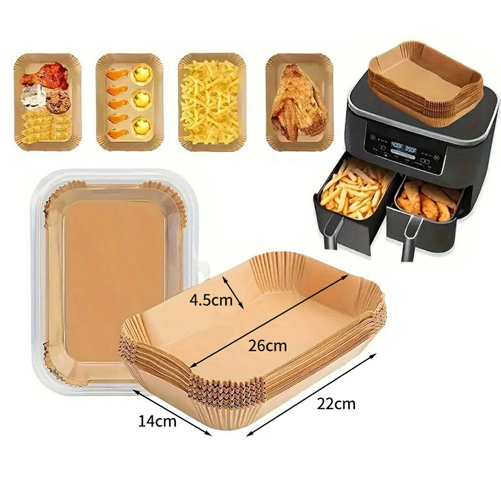 120Pcs Square Air Fryer Liners for Ninja Dual Disposable Airfryer Paper Liners Accessories