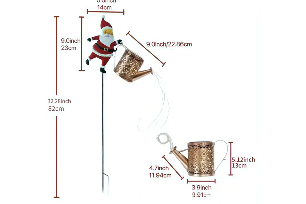 2 Piece Solar Santa Claus Garden Stake Light