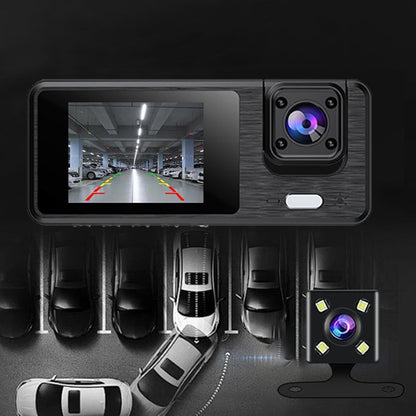 Triple Lens Car Dash Cam with Super Night Vision and Loop Recording