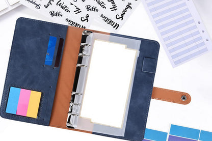 A6 Budget Binder With 12Pcs Zipper Envelopes Money Organizer For Cash Budget Binder-Blue